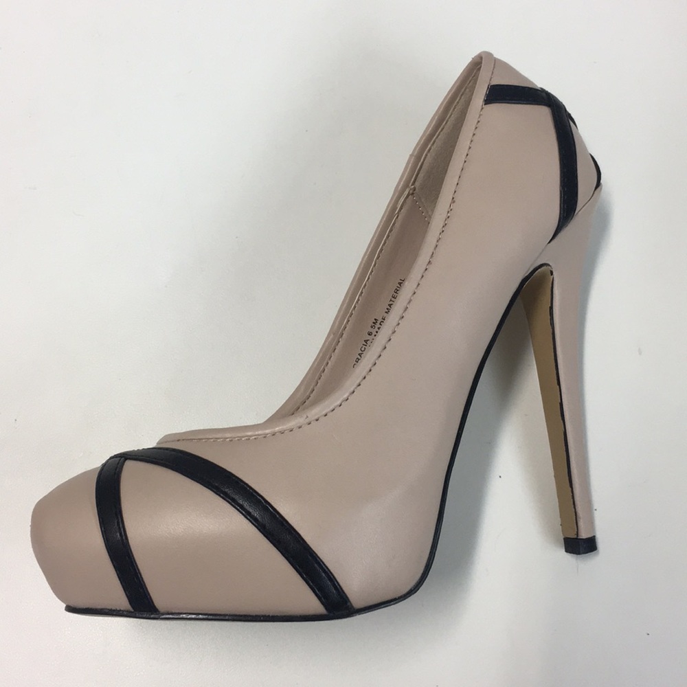 Nude and black heels